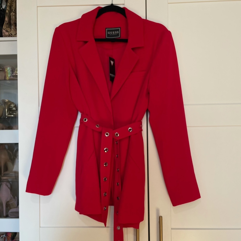 NWT Red Tie Waist Blazer.